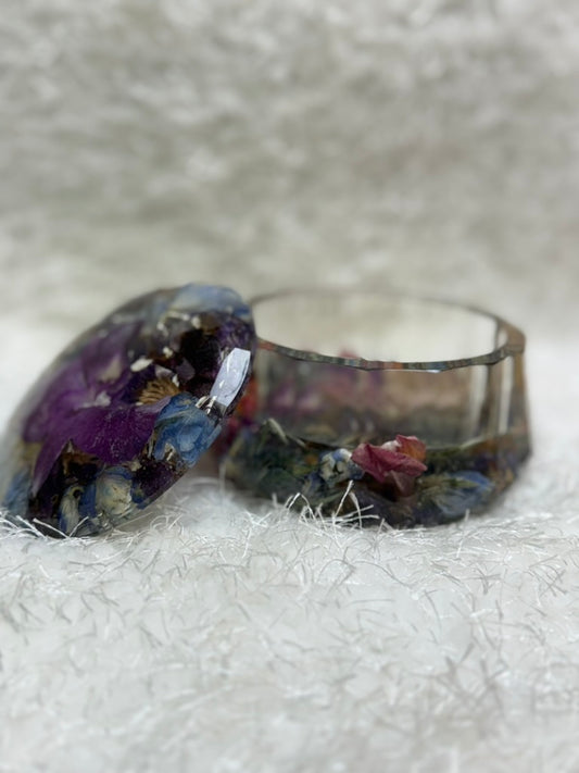 Resin Jewelry Bowl w/ Lid