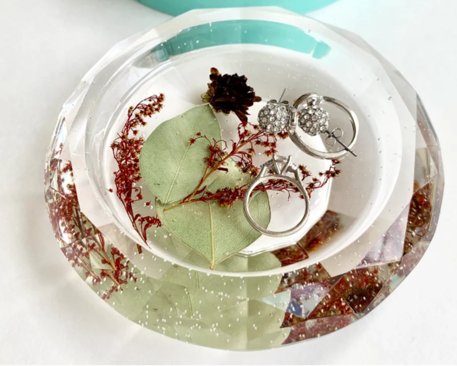 Faceted Jewelry Dish- Large