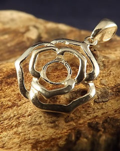 Silver Rose Style Pendant Mount for 6mm stone