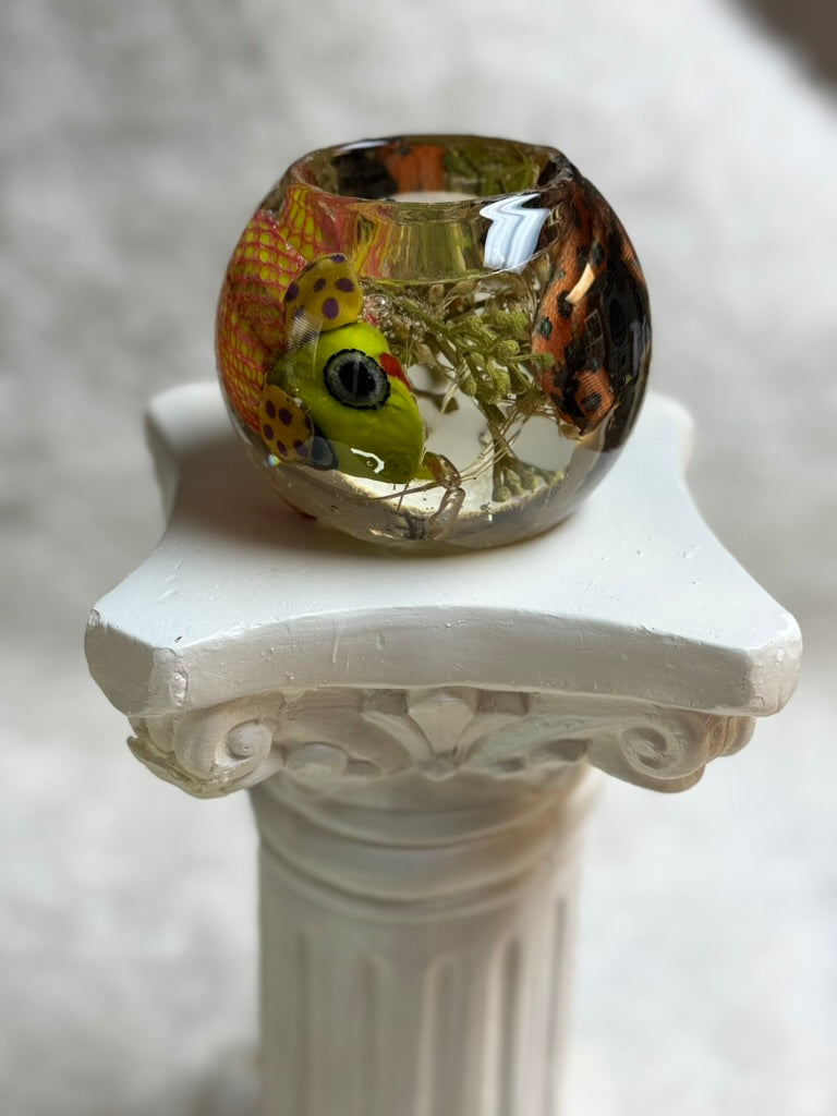 Floral Resin Candle Holder