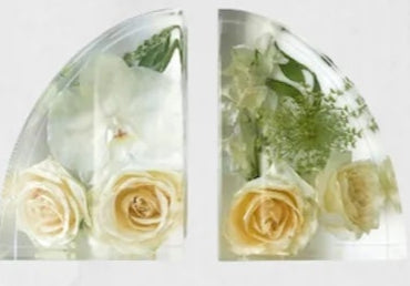 Resin Floral Bookends Set