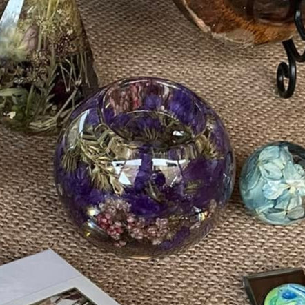 Floral Resin Candle Holder