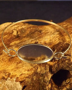 Light Weight Silver Bangle For Cabochon