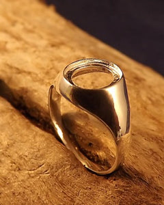 Ladies Silver Seal Ring For 10x8 Stone