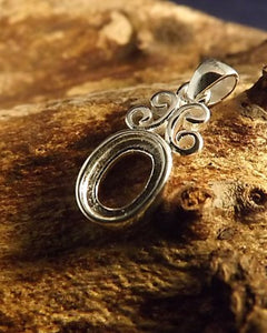 Silver Pendant With Scroll Top
