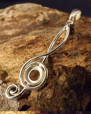 Silver Music Note Pendant To Take 6mm Stone