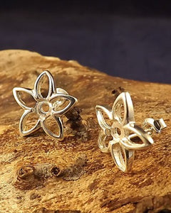 Flower Stud Earring For 4mm Stone