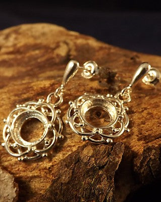 Silver Drop Earring To Fit 8mm Cab