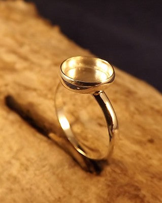 Silver Ring Setting For 10mm Stone Or Resin
