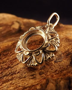 Silver Pendant Mount For 8mm Cabochon