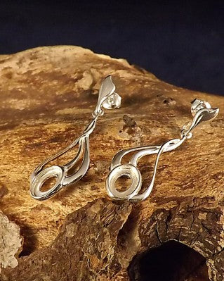 Silver Drop Earring For 8x6 Cabochon