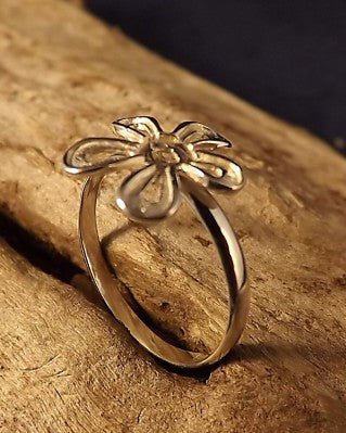Silver flower ring to fit 4mm stone