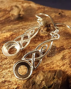 Celtic Drop Earring To Set 6mm Cabochon
