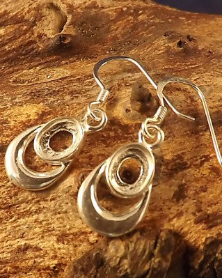 Silver Drop Earrings For 7x5 Stone