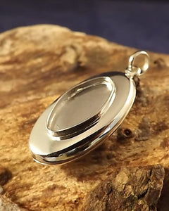 Unset Silver Locket Finding for 16x8 Stone