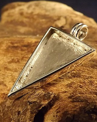 Triangular Silver Pendant Setting Unset For 17x24