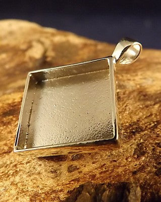 Silver Square Pendant Mount For 14.5 Stone