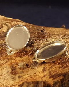 Plain Silver Clip On Earrings Ready to Set stones