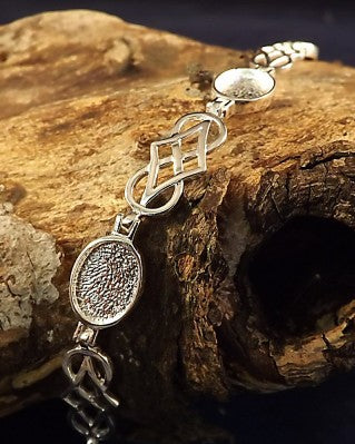 Silver Bracelet Setting To Fit 4 10x8 Gemstones Or Cabochons