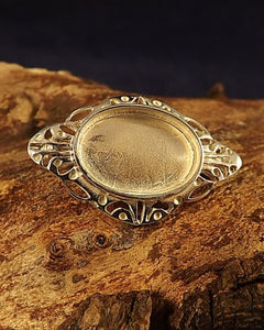 Silver Brooch Mounting To Fit 18x13 Cabochon