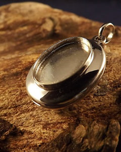 Unset Silver Locket Setting For 14x10 Stone