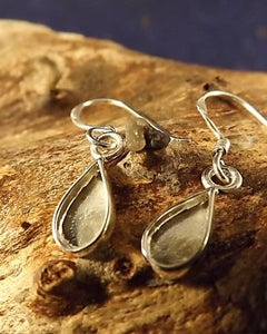 Small Silver Drop Earrings To Fit Pear Shaped Stone 8x4.5