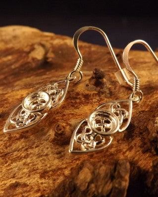Silver Celtic Drops Earrings For 5mm Stone