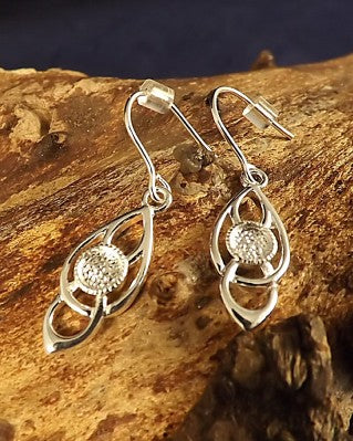Silver Celtic Earrings For 4mm Cabochon
