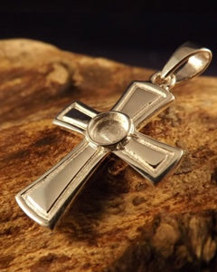 Silver Cross For Cabochon 5mm