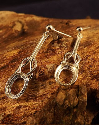 8X6 Celtic Drop Earring For Fitting Stone