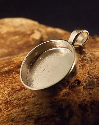 Round Silver Pendant Setting For 13.8mm Round Stone