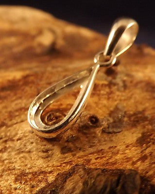 Silver Pear Shaped Pendant Finding 12X6