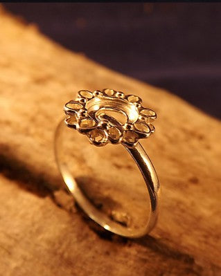 Silver Daisy Ring Setting to Mount 6mm