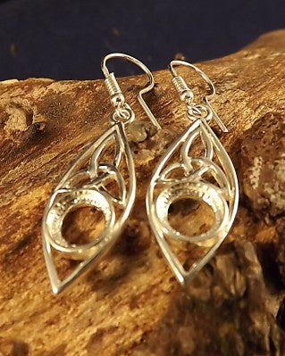 Silver Celtic Earring Drops For 8mm Stone