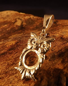 Silver Owl Pendant For 8MM Stone
