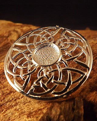 Round Silver Celtic Brooch Setting For 8mm Stone